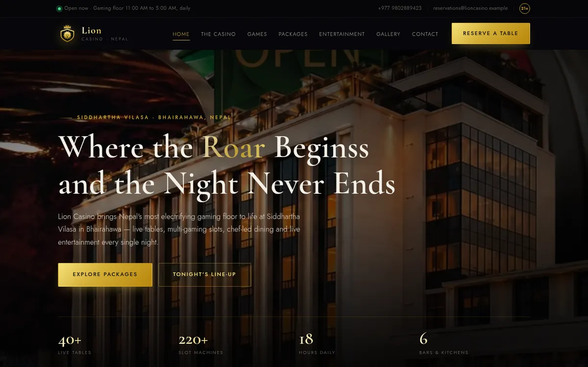 Lion Casino & Hotel screenshot